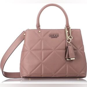 Guess Logo Mauve Pink Quilted Handbag